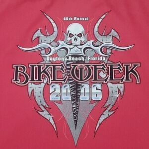 Biker Design 2006 65th Annual Bike Week Daytona Beach Florida Button Up